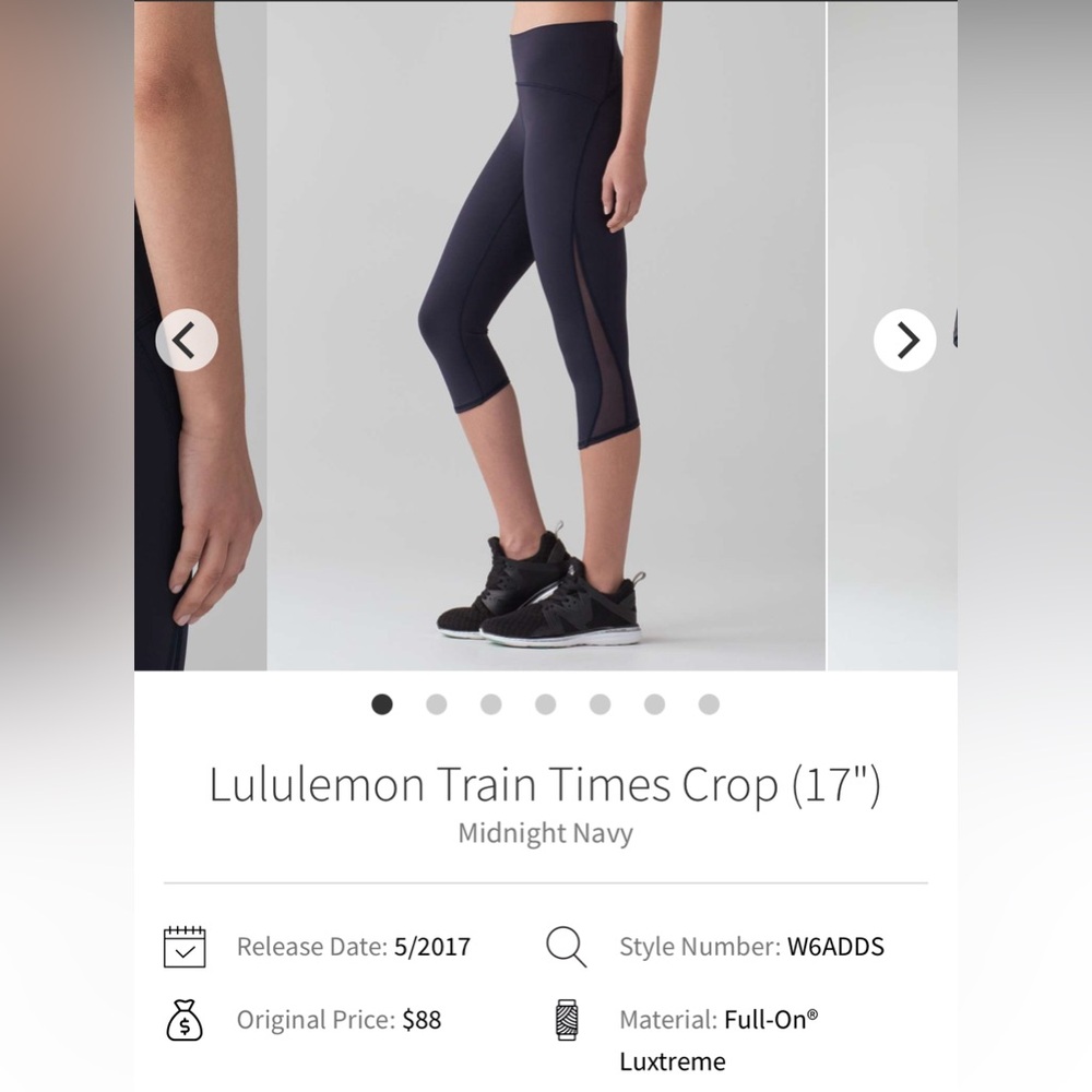 Lululemon Midnight Navy Train Times Crop Leggings